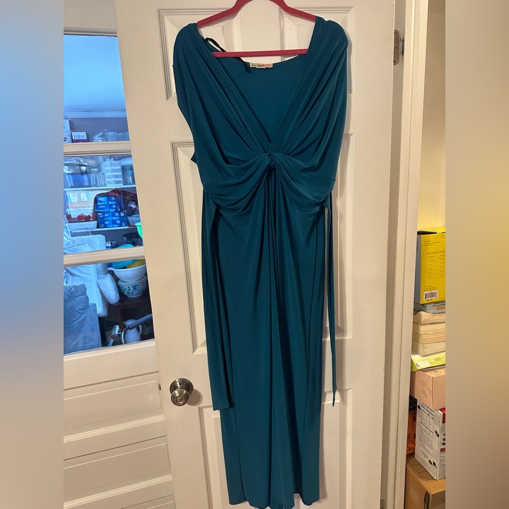 Love Squared Elegant Teal Maxi Dress